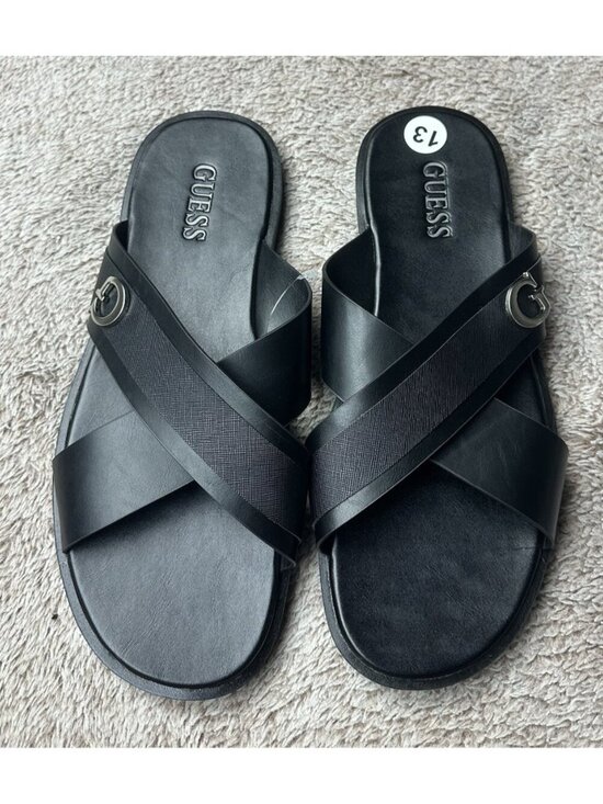Guess Mens Size 13 Sandals Slides Slip On Shoes Black New main image 12